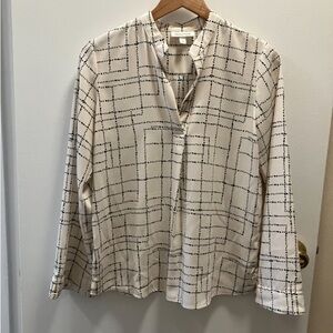 Prologue Blouse with Ivory Grid Print
